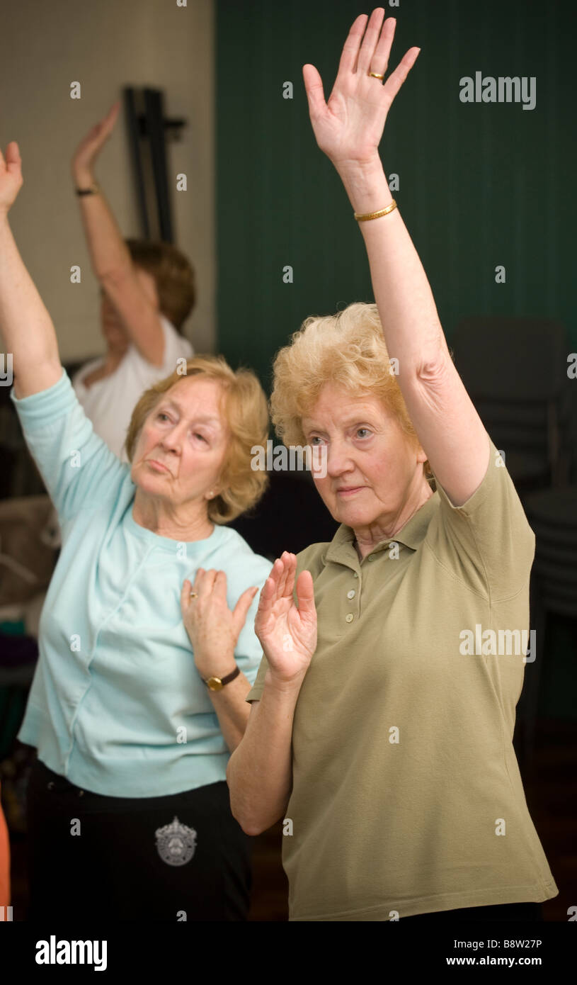 Elderly women at a keep fit class Stock Photo Alamy
