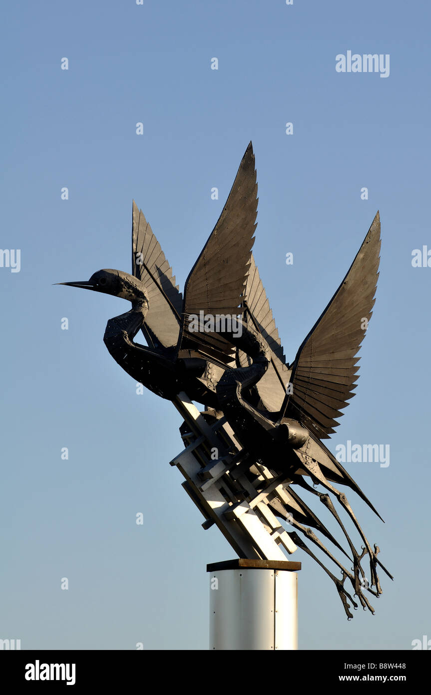 Bird sculpture at Birmingham International Airport, England, UK Stock Photo