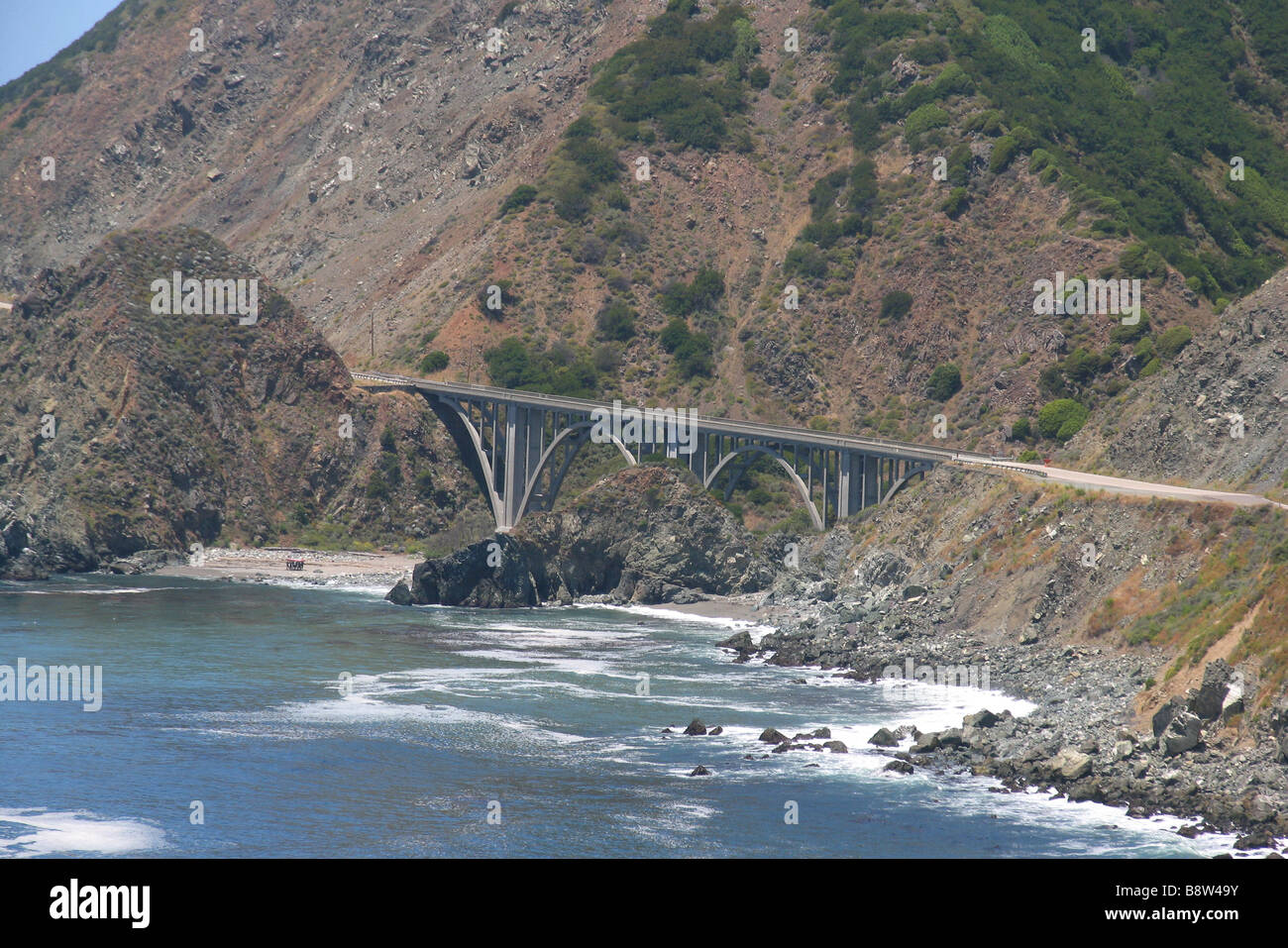 Big Creek Bridge View from Highway One Big Sur Area California USA ...