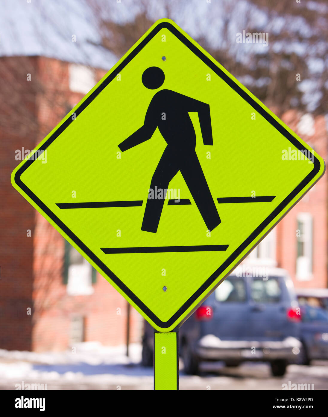 ARLINGTON VIRGINIA USA Pedestrian crossing traffic sign Stock Photo