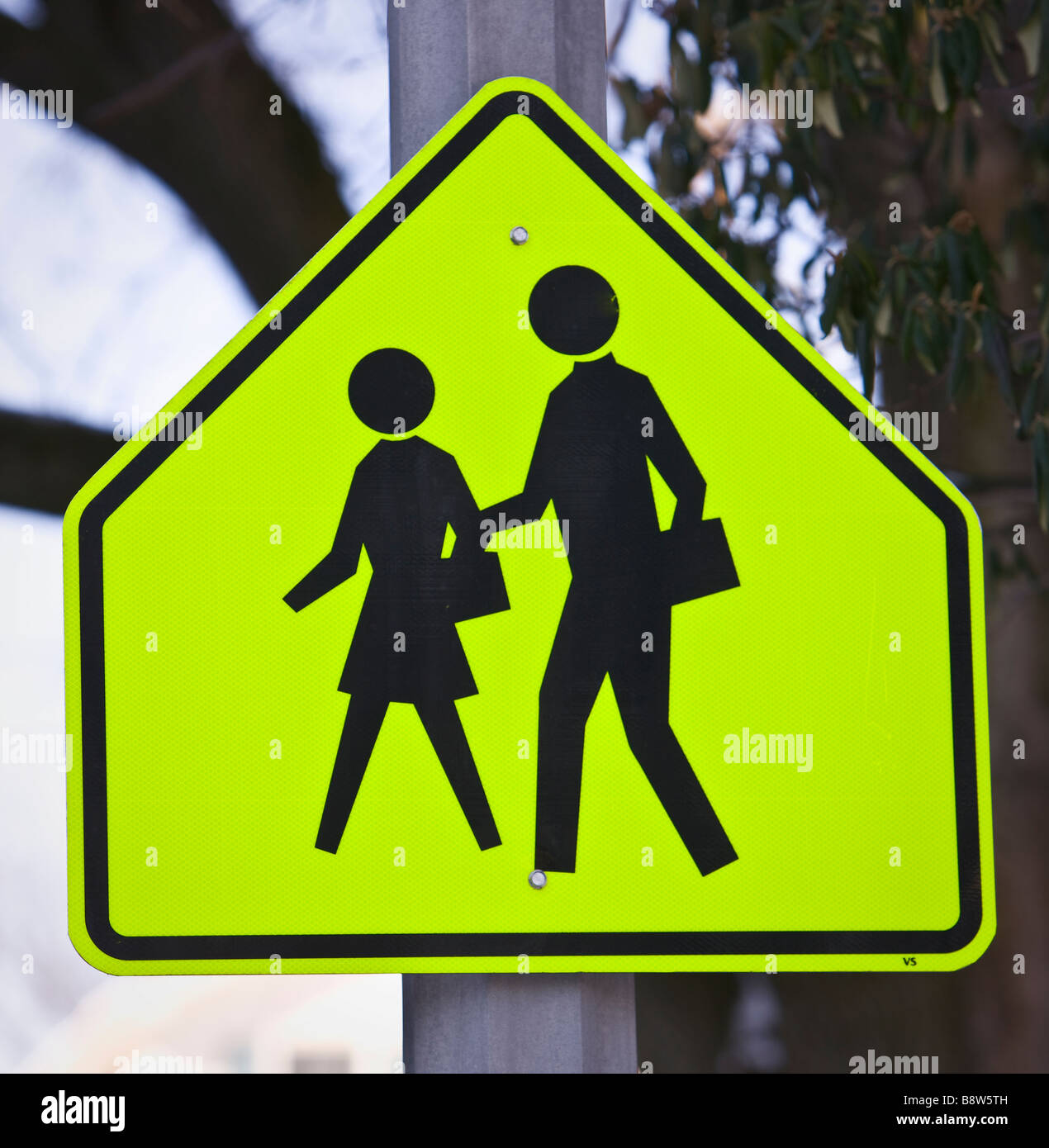 ARLINGTON VIRGINIA USA Pedestrian crossing traffic sign Stock Photo