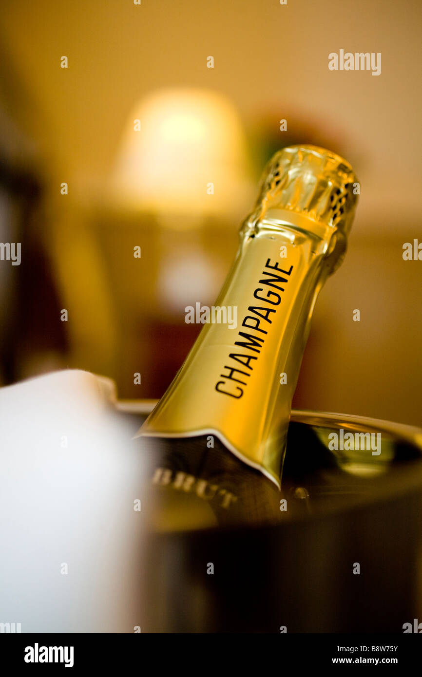 Champagne Bottle bedroom hotel Isle of Wight England UK Stock Photo Alamy