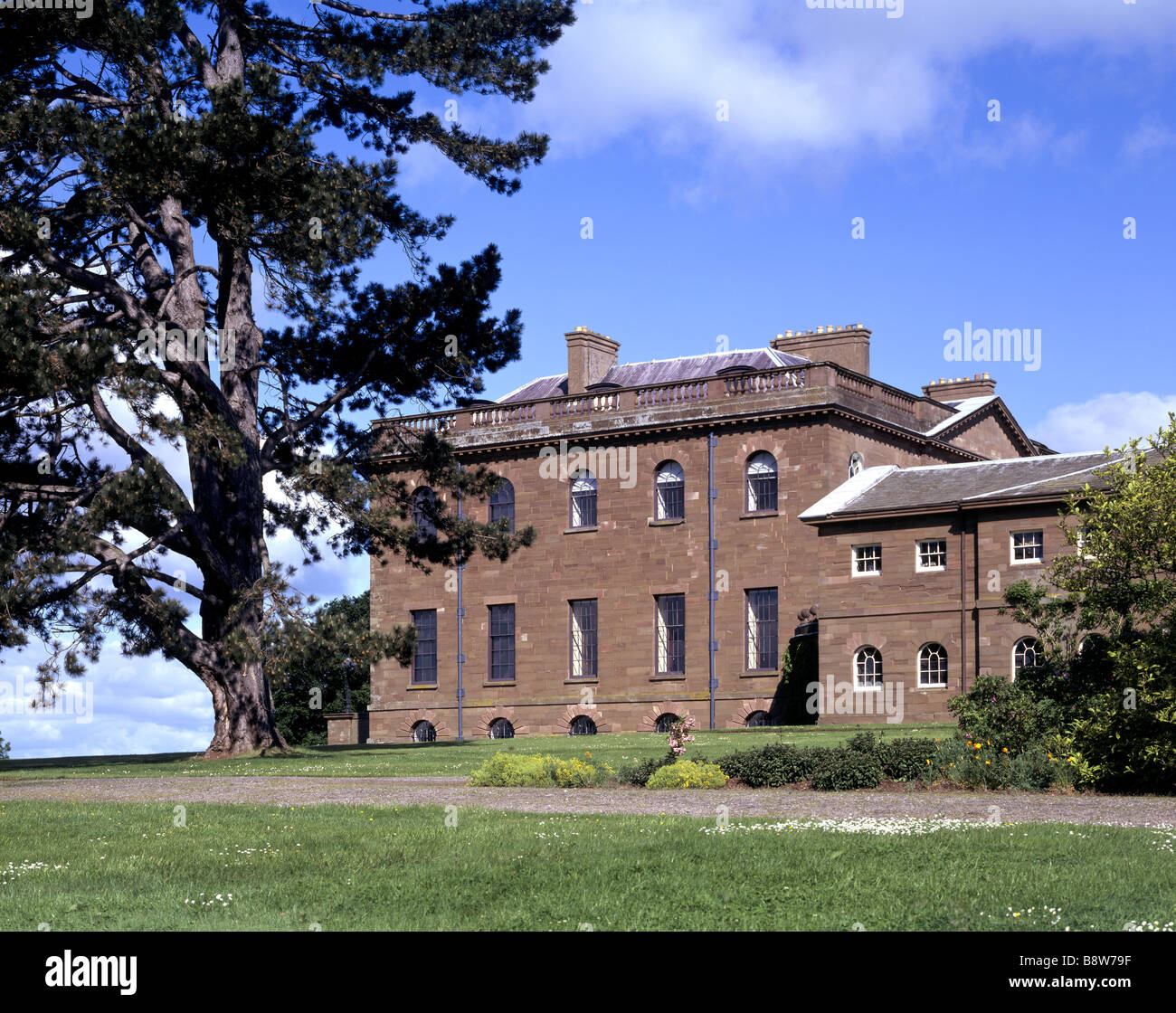 Berrington Hall View of the south front of the house designed by Henry Holland built from local sandstone c 1778 Stock Photo