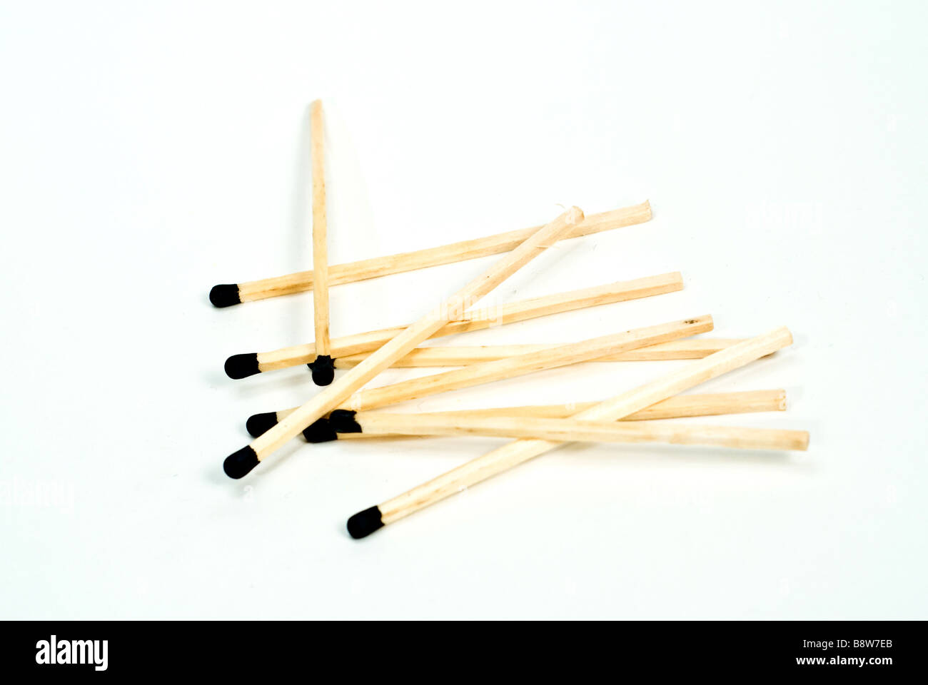 wood matches on a white background Stock Photo