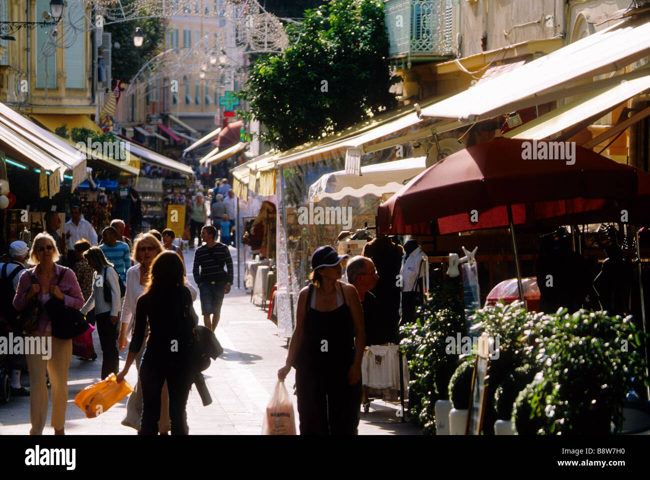 Saint Michel is the main shopping street of Menton Stock Photo Alamy