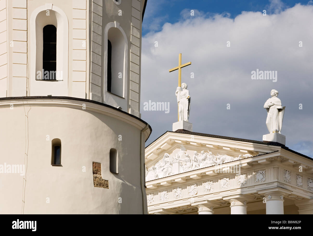 Vilnius, Lithuania, Europe..Cathedral of St Stanislaus and bell tower Stock Photo