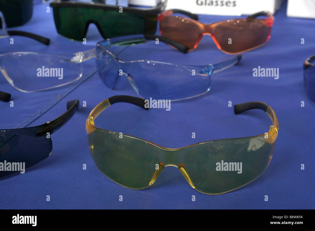 Tinted plastic safety glasses Stock Photo Alamy