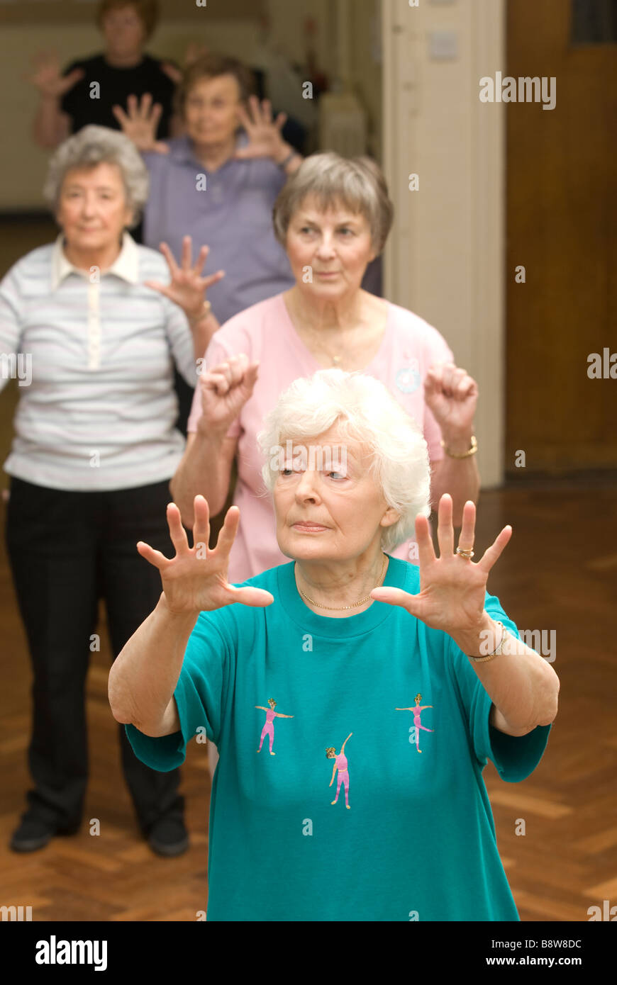 Elderly women at a keep fit class Stock Photo - Alamy