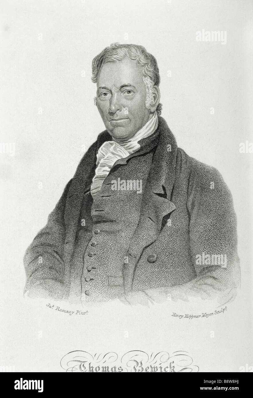 Engraved portrait of THOMAS BEWICK 1753 1828 the naturalist and ...