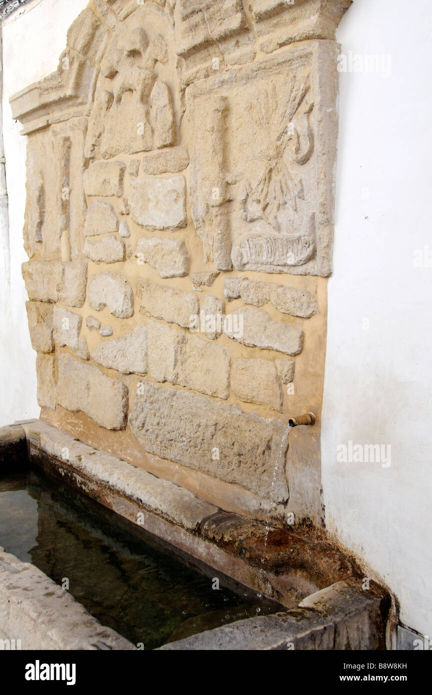 The Wamba water fountain dating from the 16th Century in the town centre of Alhama de Granada southern Spain Stock Photo