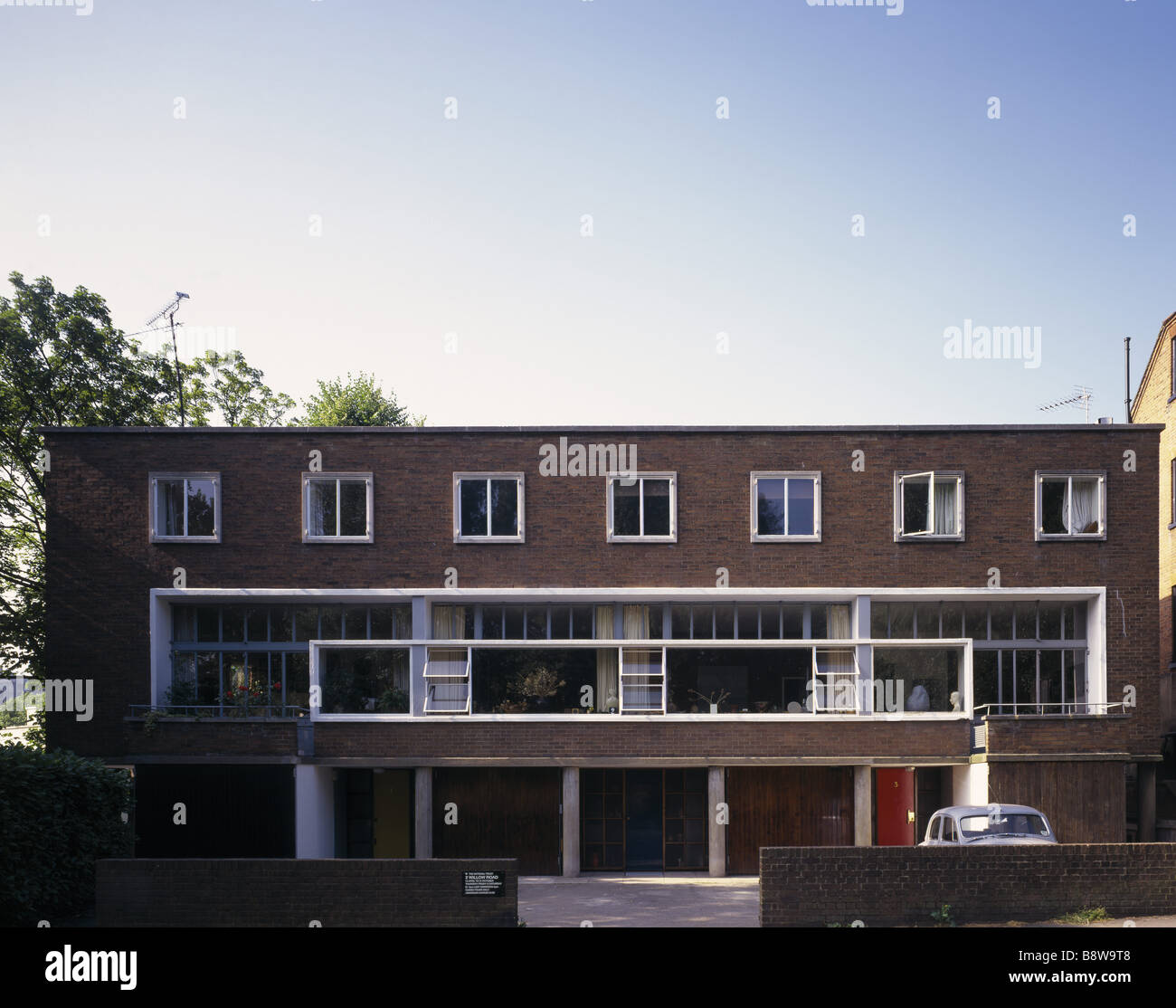 The street front of 1 3 Willow Road designed by Erno Goldfinger Stock ...