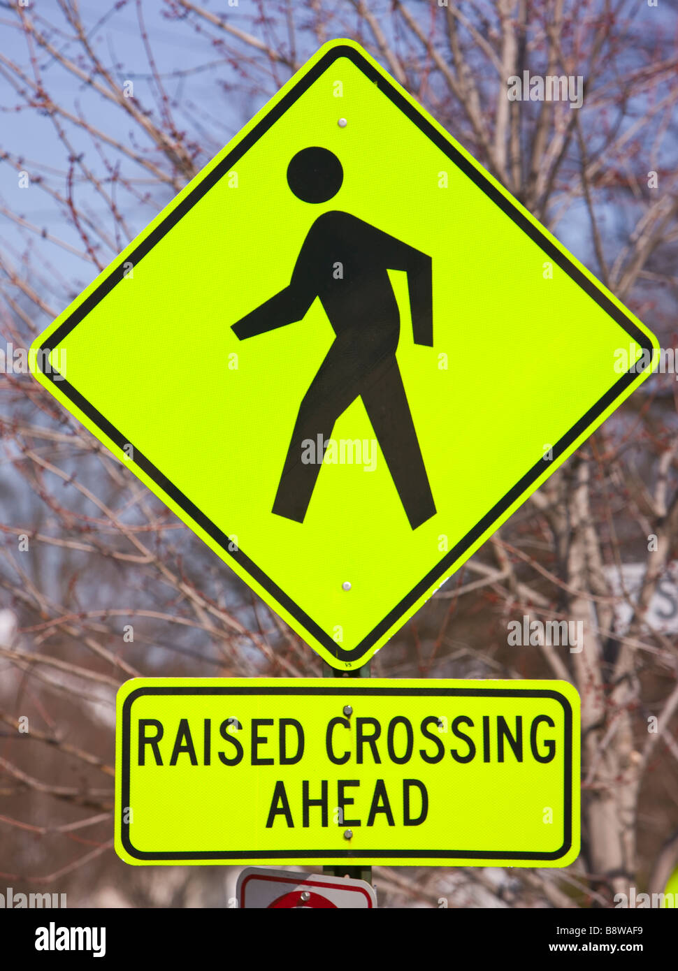 ARLINGTON VIRGINIA USA Pedestrian crossing traffic sign Stock Photo