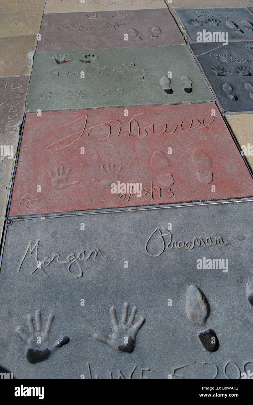 Freeman's handprints on forecourt of TCL Grauman's Chinese