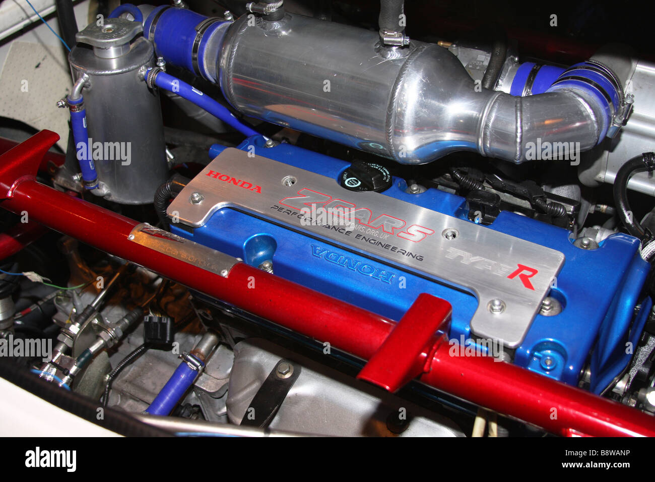 Detail of part of modern racing car engine Stock Photo Alamy