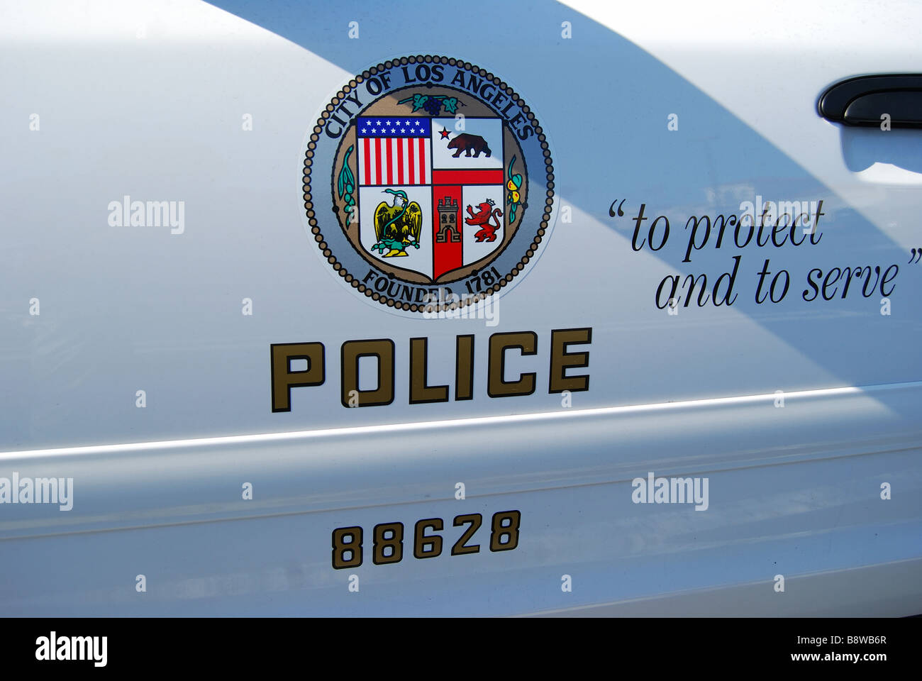 Los Angeles Police Department car, Marina del Rey, Los Angeles, California, United States of America Stock Photo