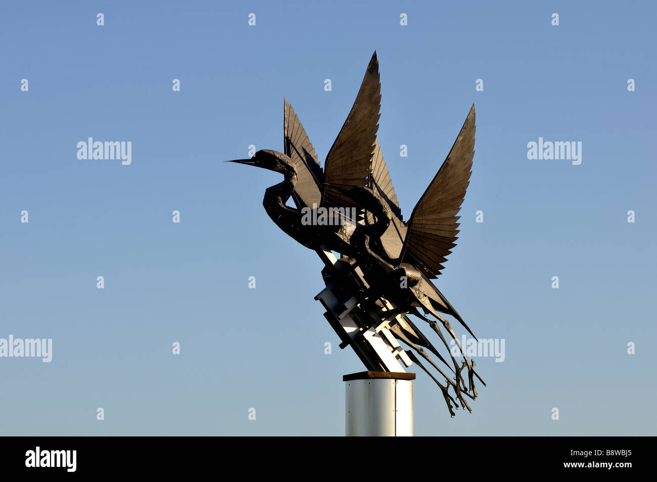 Bird sculpture at Birmingham International Airport, England, UK Stock Photo