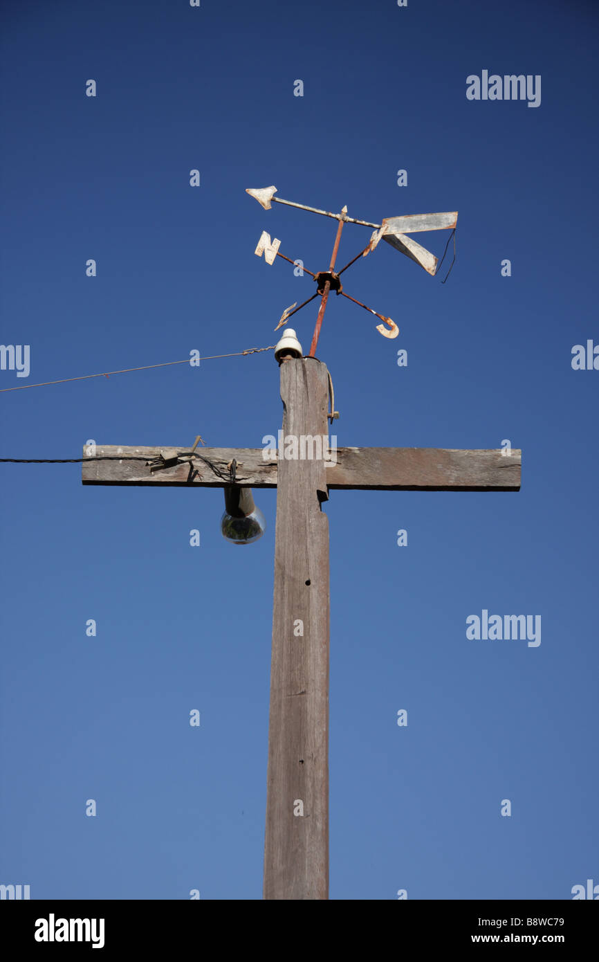 A telegraph pole with character Stock Photo