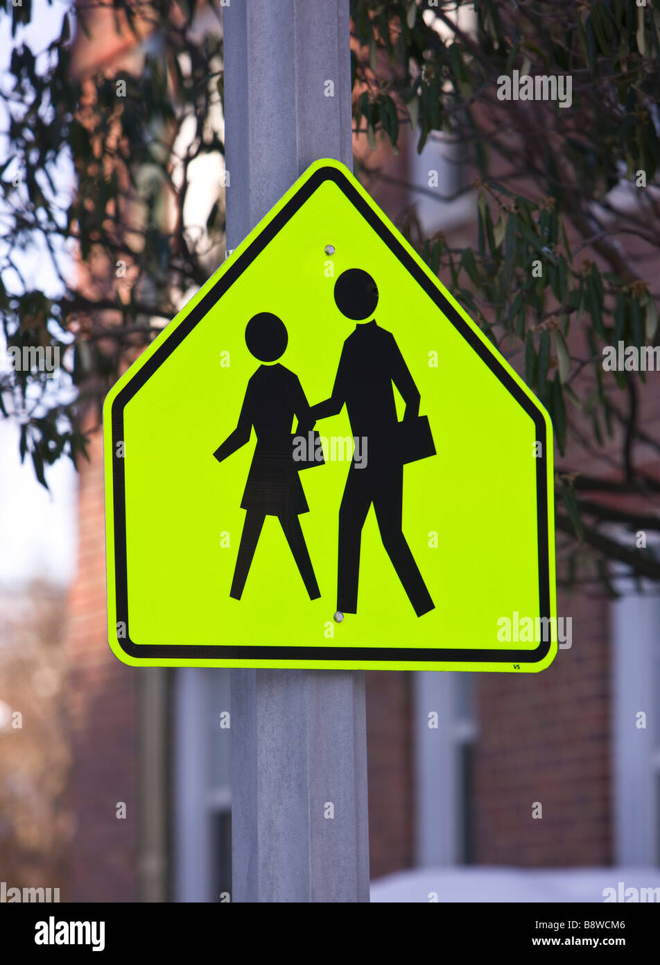 ARLINGTON VIRGINIA USA Pedestrian crossing traffic sign Stock Photo