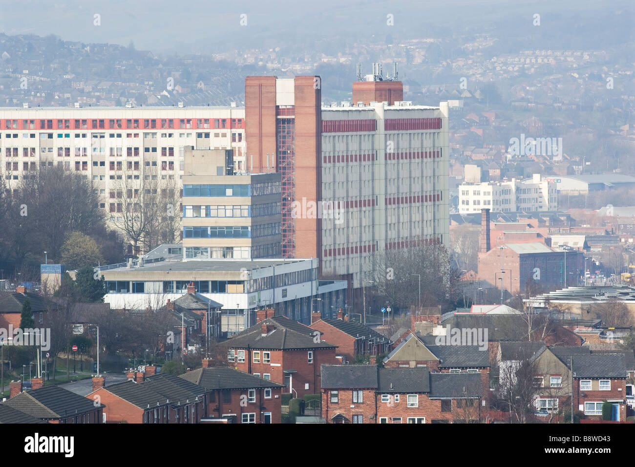 Sheffield Council house estate housing homes and the refurbished Park