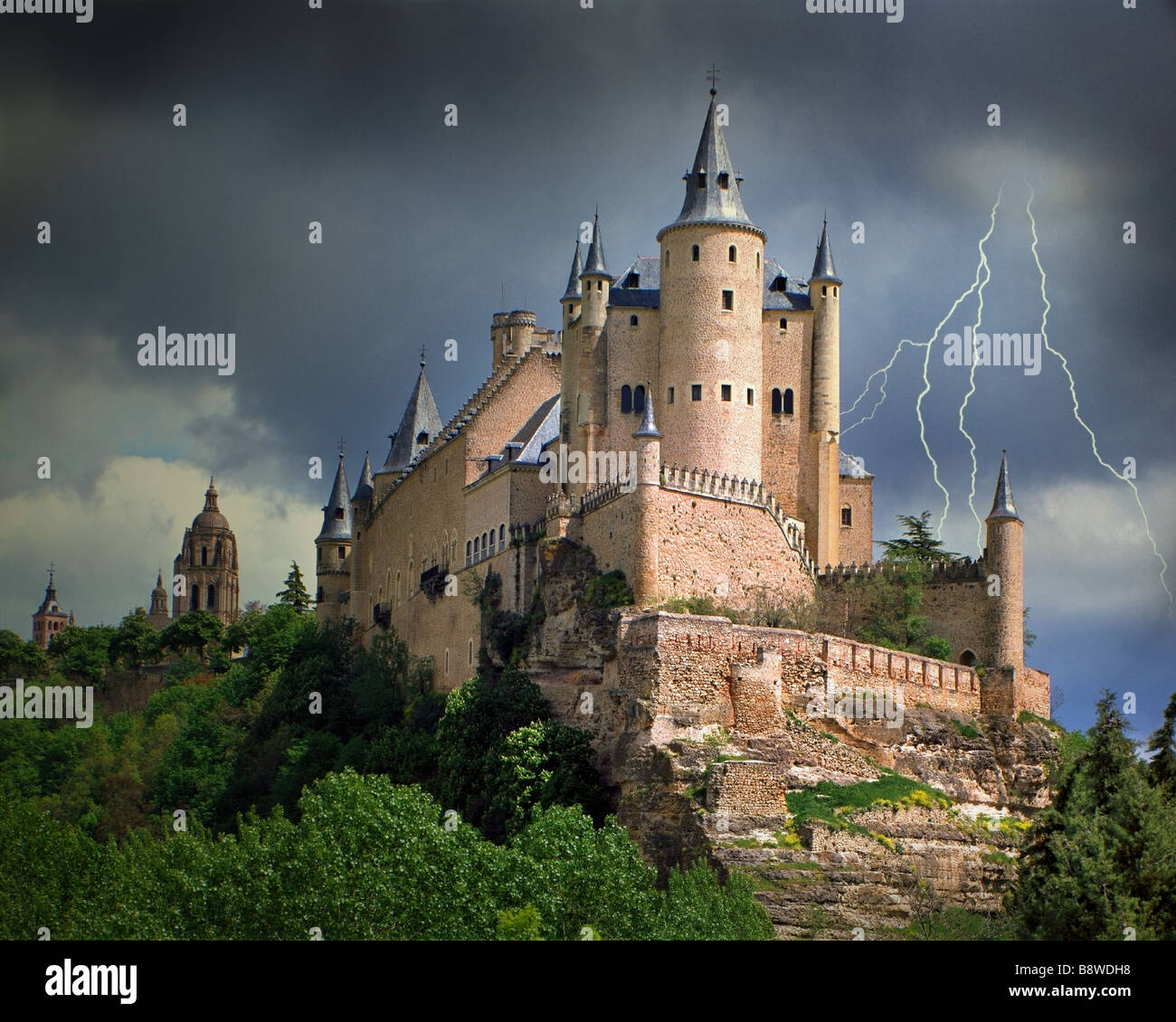ES - CASTILE: Alcazar Castle at Segovia Stock Photo