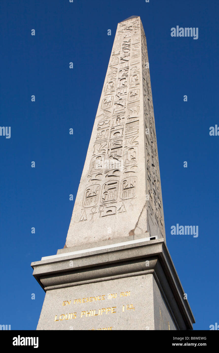 The Obelisque which sits in the Place de la Concorde Paris France Friday July 20 2007 Stock Photo