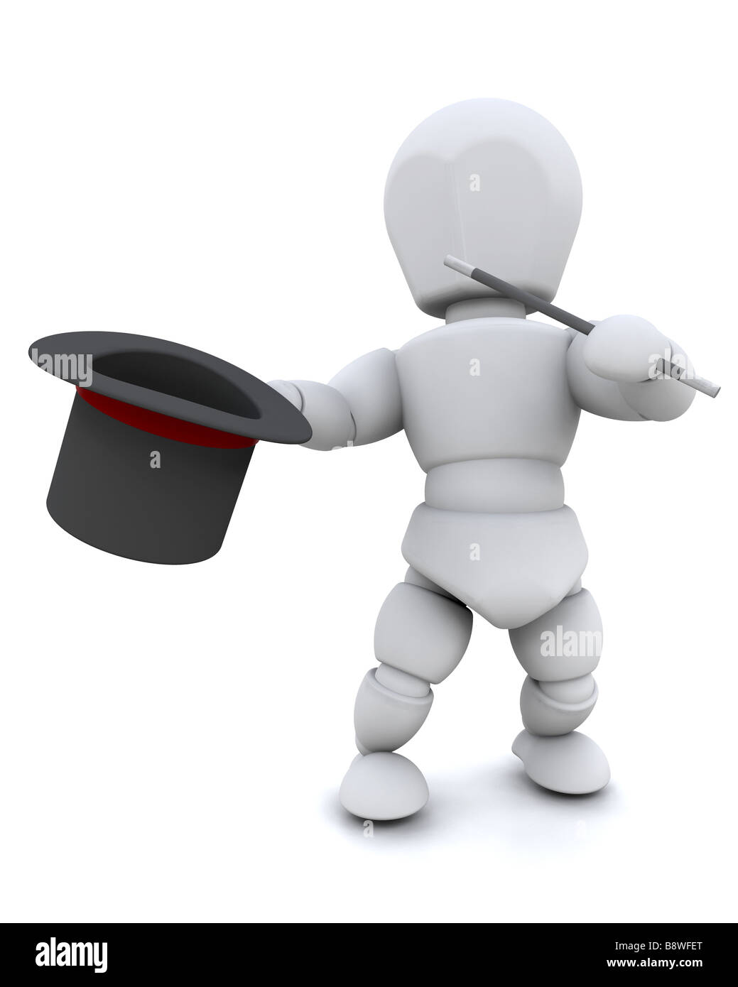 Magician with top hat and magic wand Stock Photo Alamy