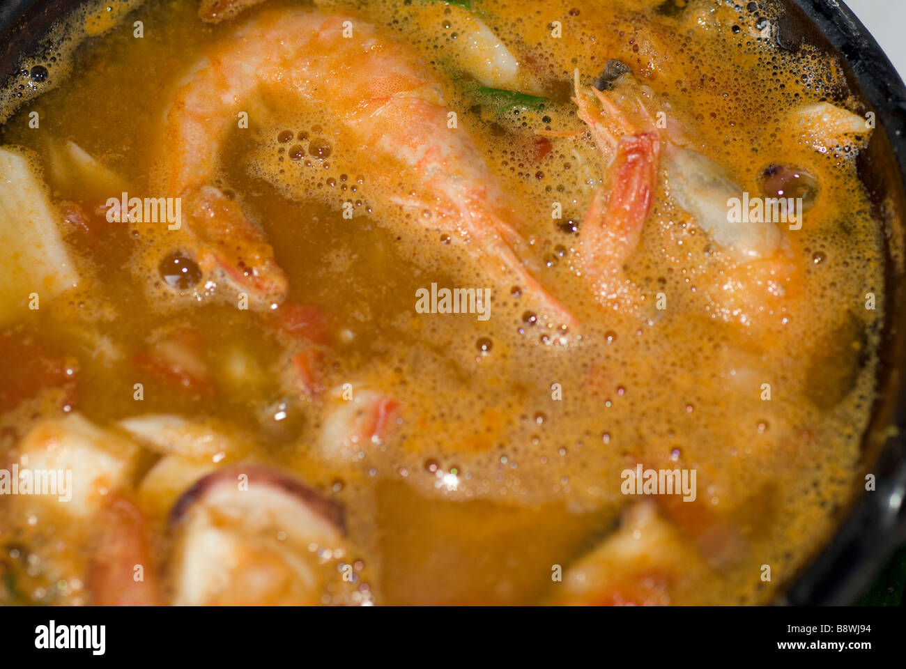 a soup with seafood Stock Photo
