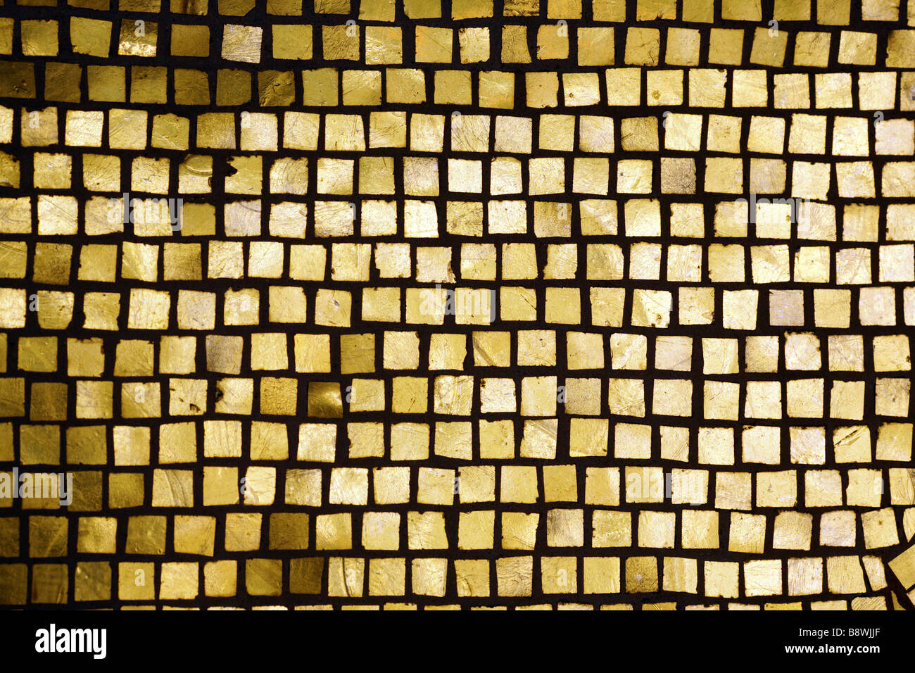 Gold tile mosaic Stock Photo