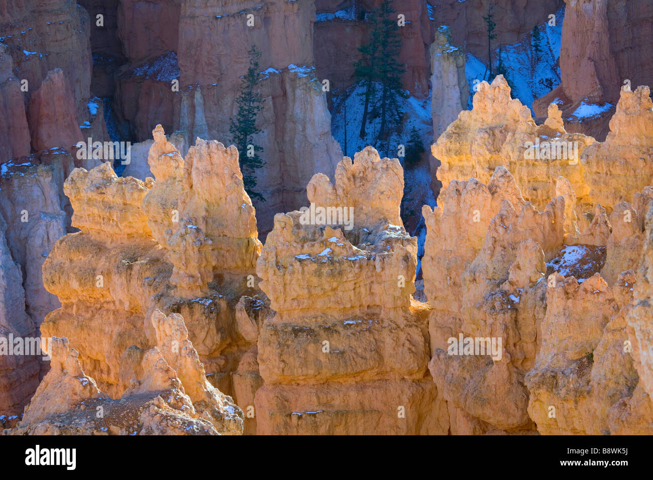 Formations as seen from Sunset Point in Bryce Amphitheater in Bryce Canyon National Park Utah Stock Photo