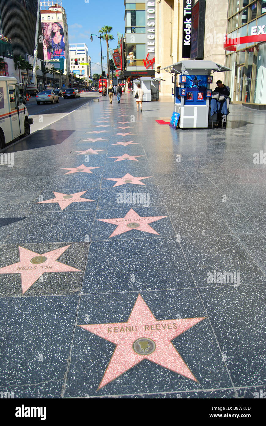 Hollywood Walk of Fame, Hollywood Boulevard, Hollywood, Los Angeles, California, United States of America Stock Photo