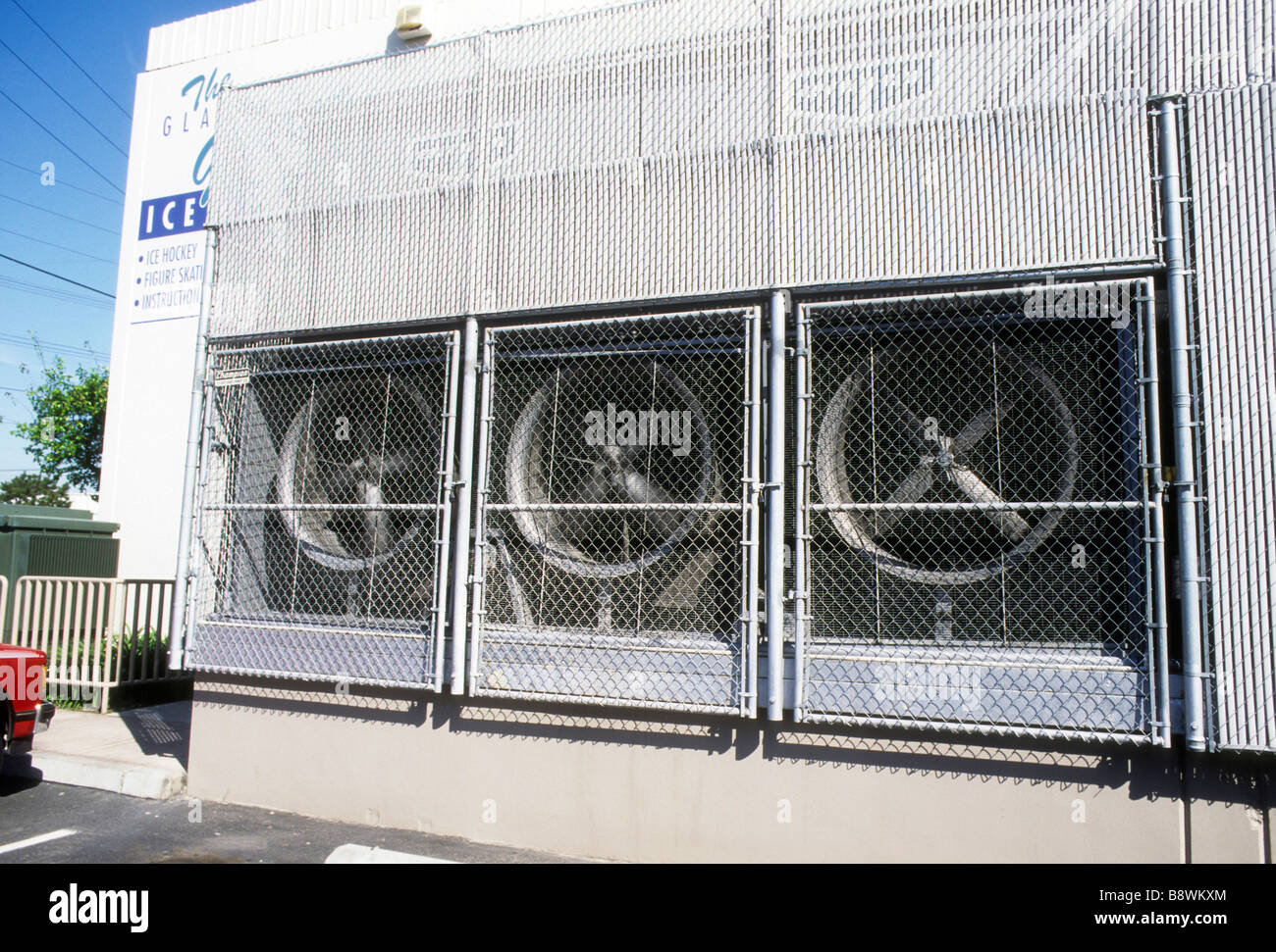 air condition compressor unit roof top building cool cold ice