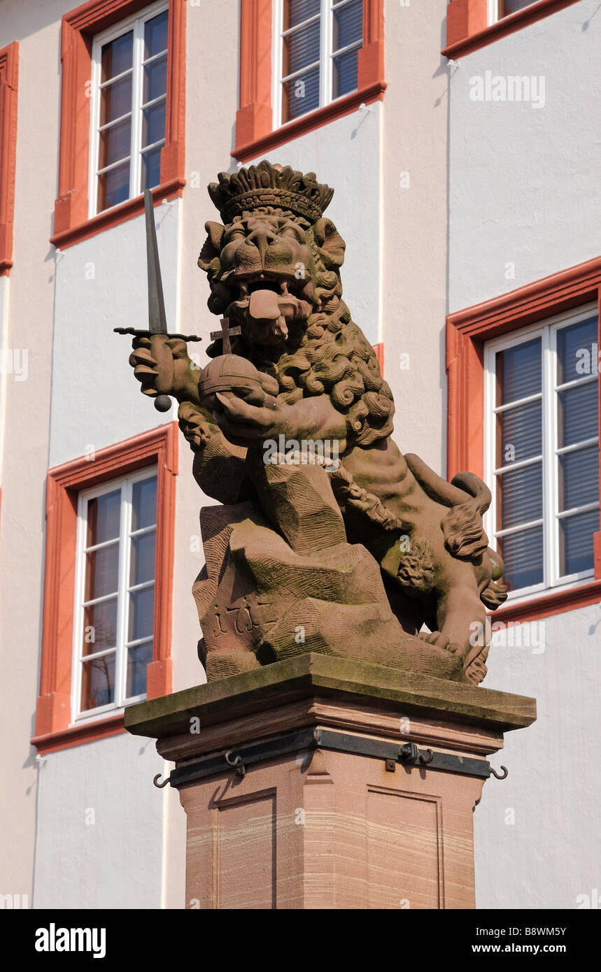 Statue of a lion in Heidelberg, Germany Stock Photo