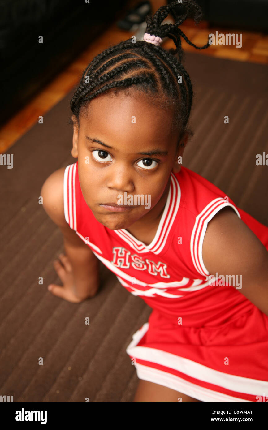 5 year old girl with an attitude Stock Photo