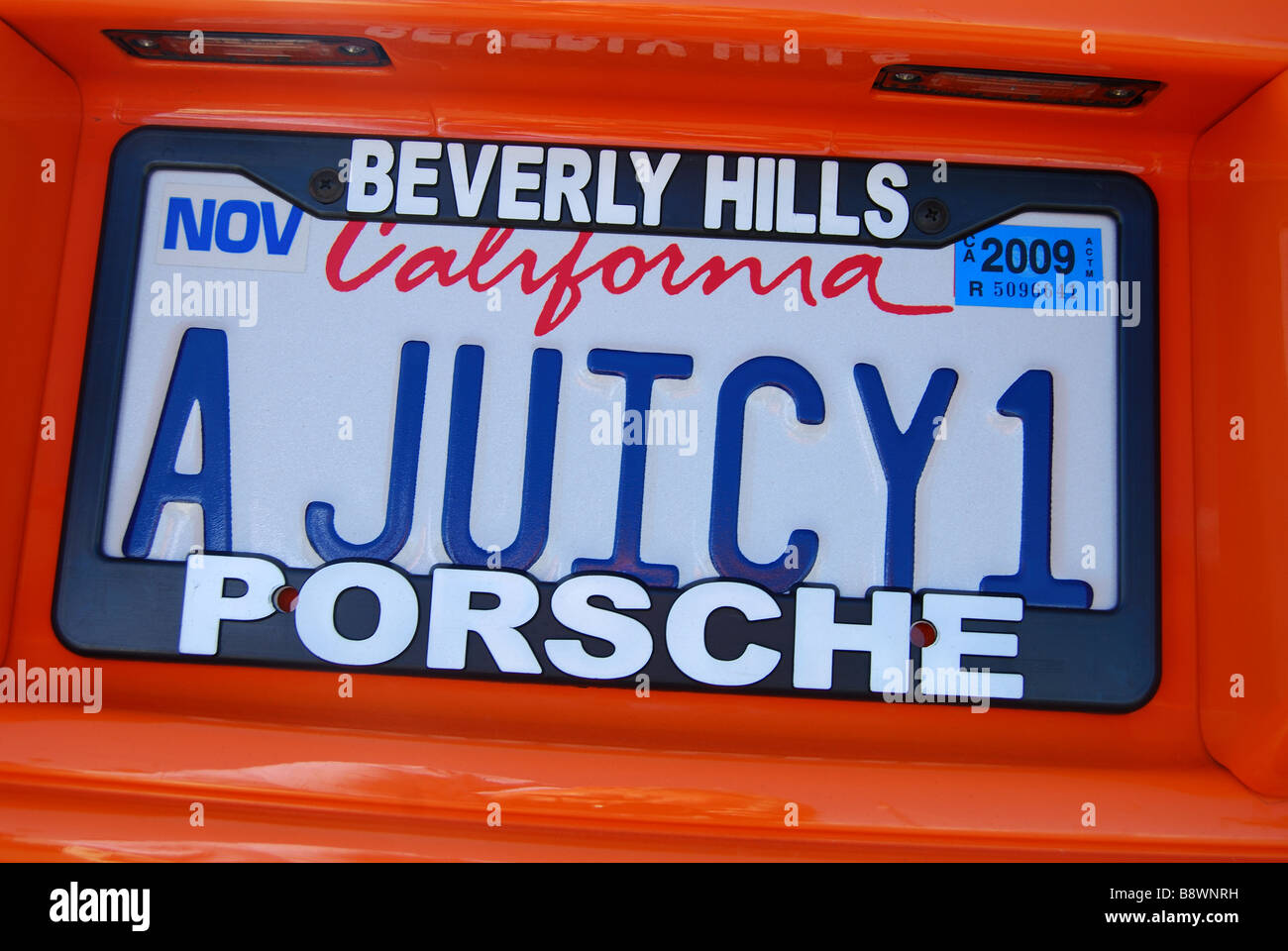 Personalised number plate, Marina del Rey, Los Angeles, California, United States of America Stock Photo