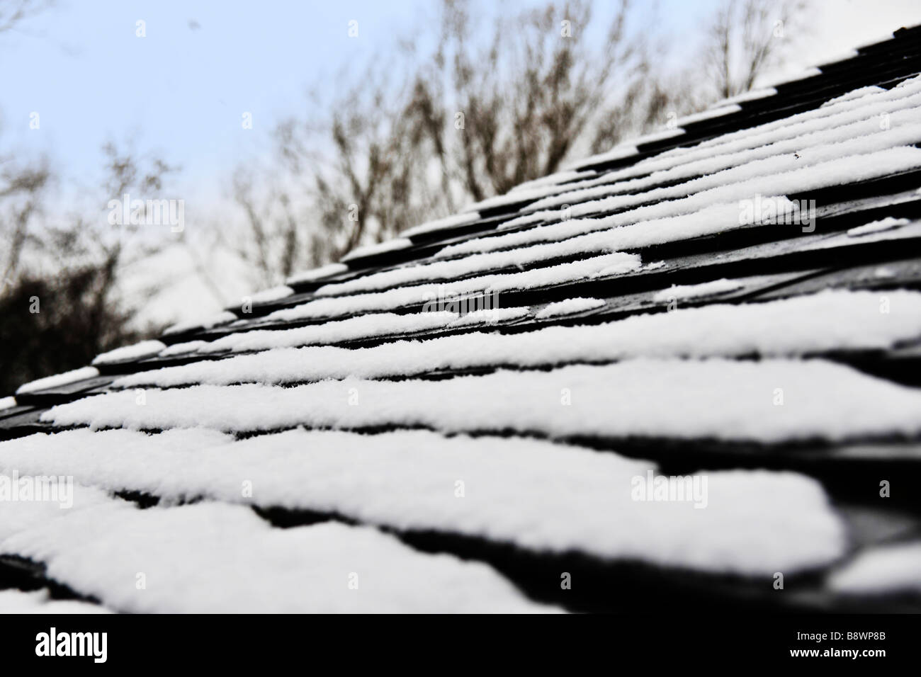 slates on roof of house Stock Photo
