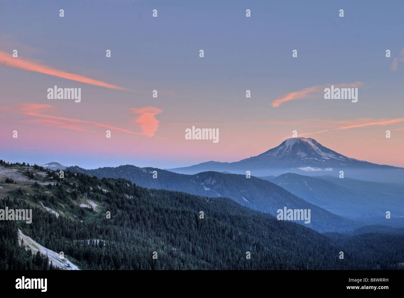 Mt Adams in Washington State at sunset Stock Photo - Alamy
