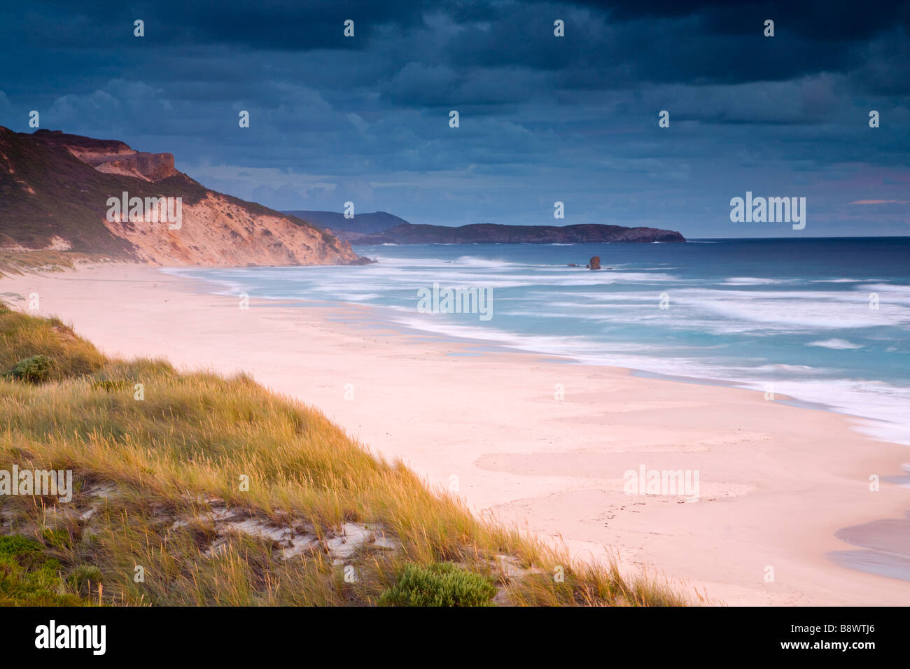 Dusk on Mandalay Beach near Walpole Western Australia Stock Photo