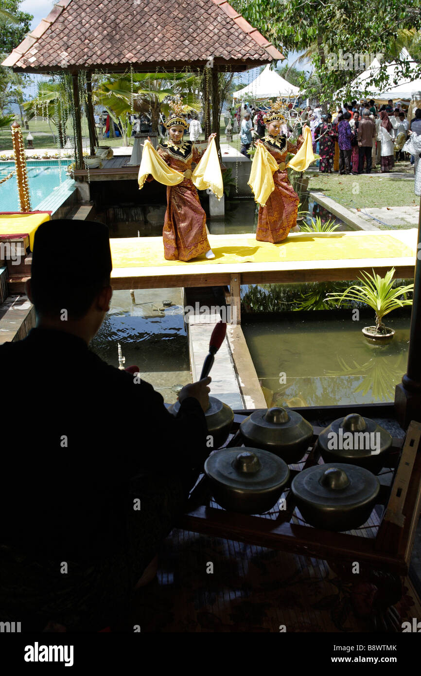 Traditional Gamelan dance performed at Aryani resort in Terengganu, Malaysia. Stock Photo