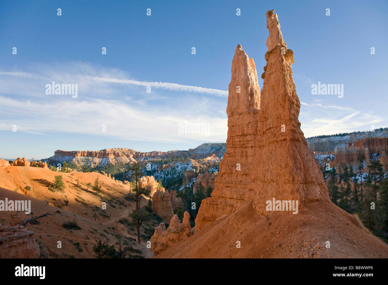 Formations along the Queens Garden Trail in Bryce Amphitheater in Bryce Canyon National Park Utah Stock Photo