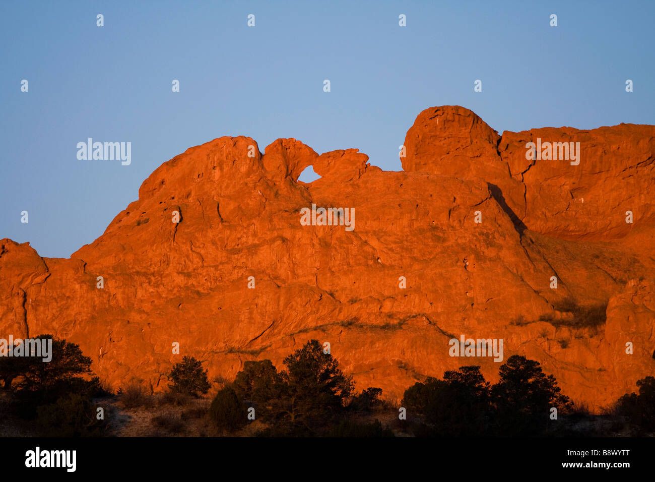 Kissing Camels Garden Of The Gods At Sunrise Stock Photo