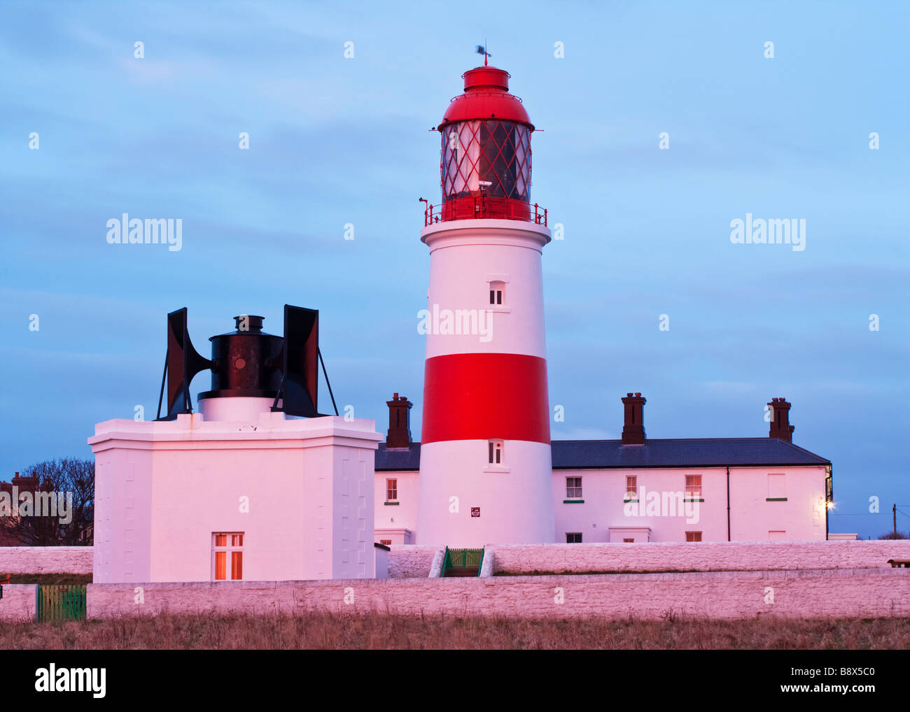 Souter Lighthouse on the South Tyneside coast near Whitburn. The lighthouse is now maintained by the National Trust Stock Photo