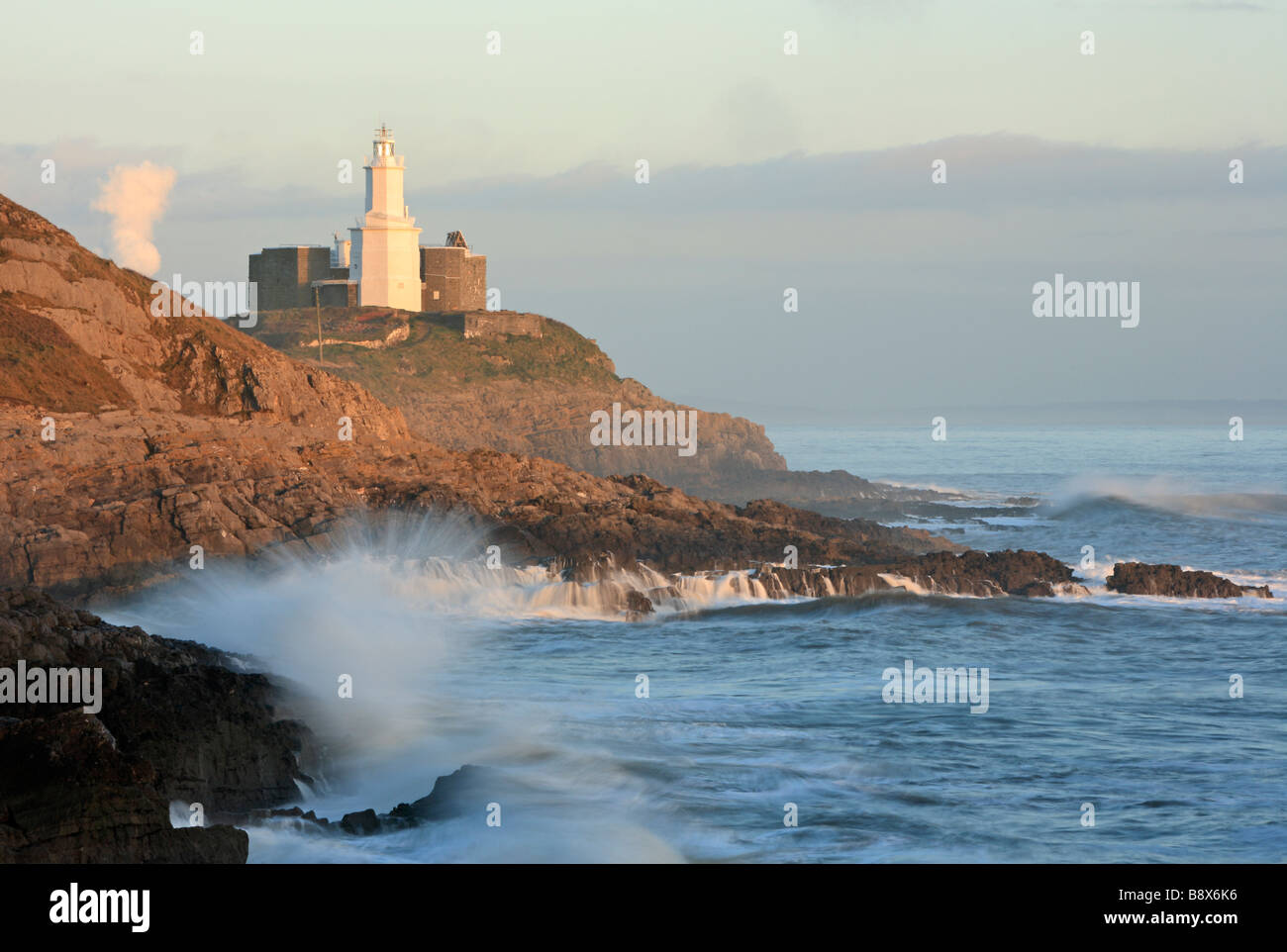 Mumbles Lighthouse Swansea Wales UK Stock Photo Alamy
