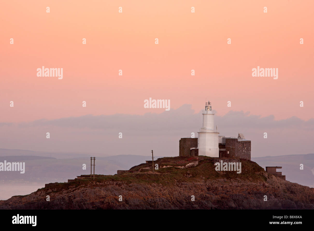 Mumbles Lighthouse Swansea Wales UK Stock Photo Alamy