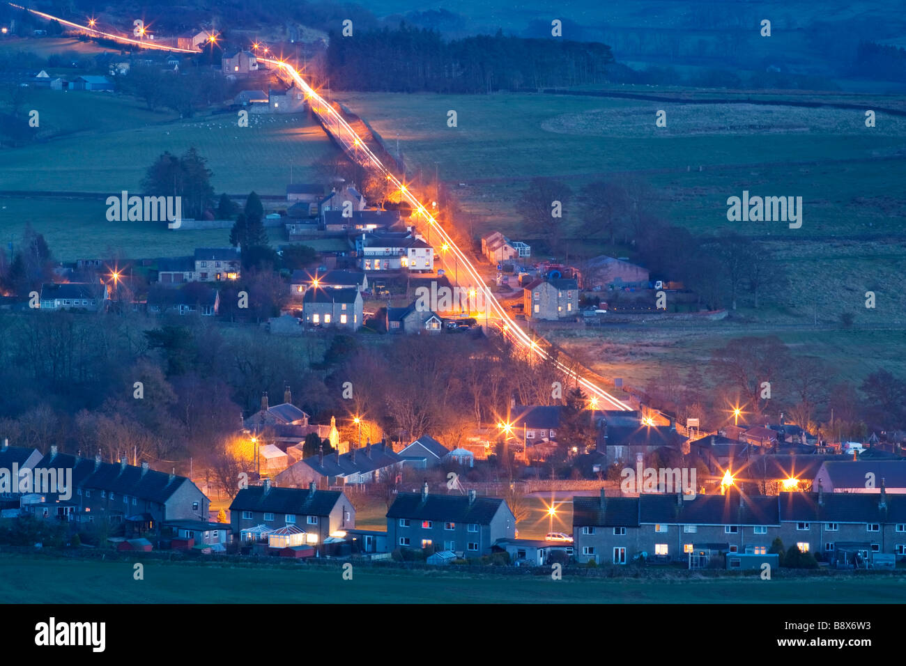 The village of West Woodburn in the parish of Corsenside in the