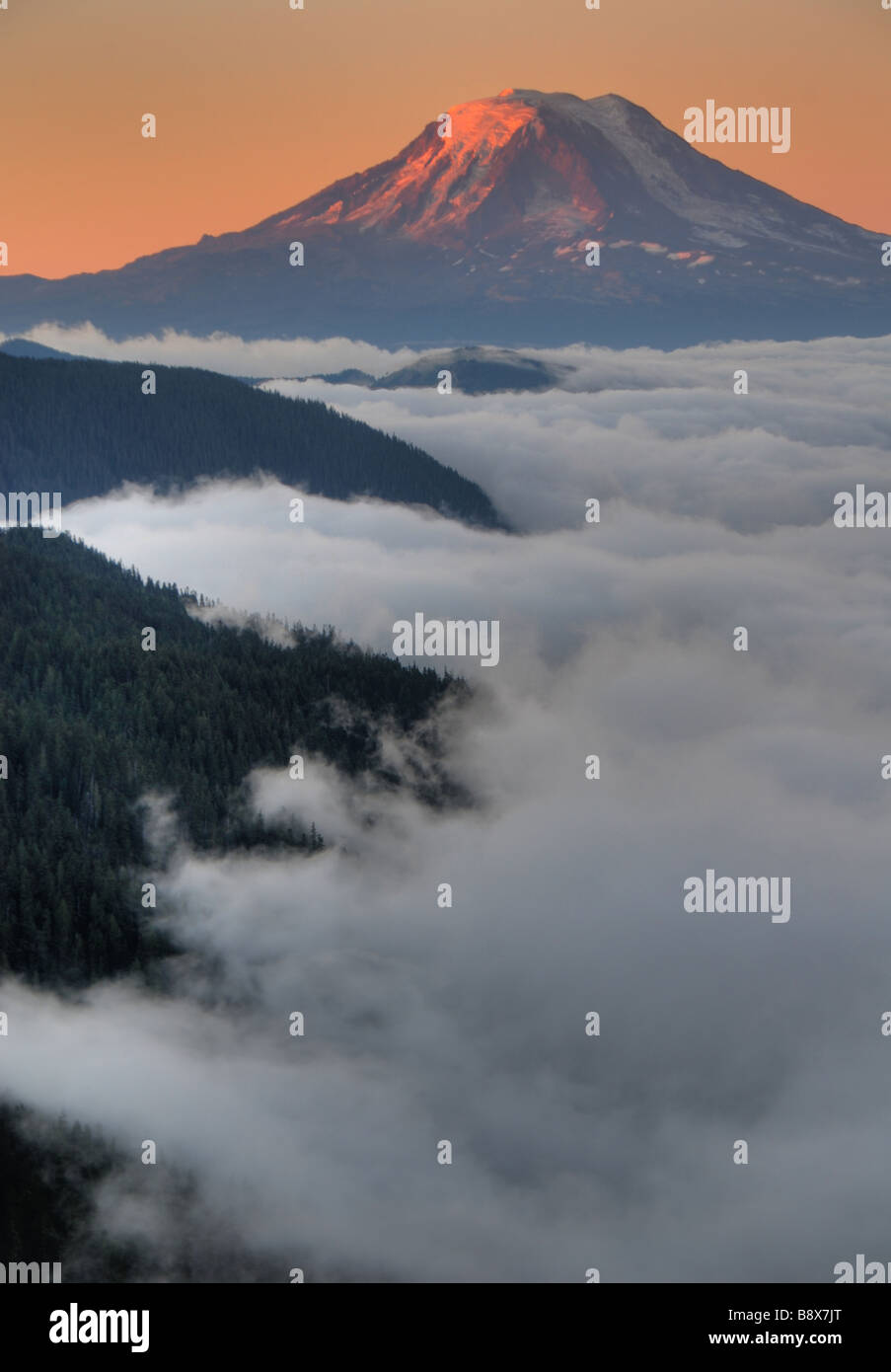 Mt Adams in Washington State at sunset Stock Photo - Alamy
