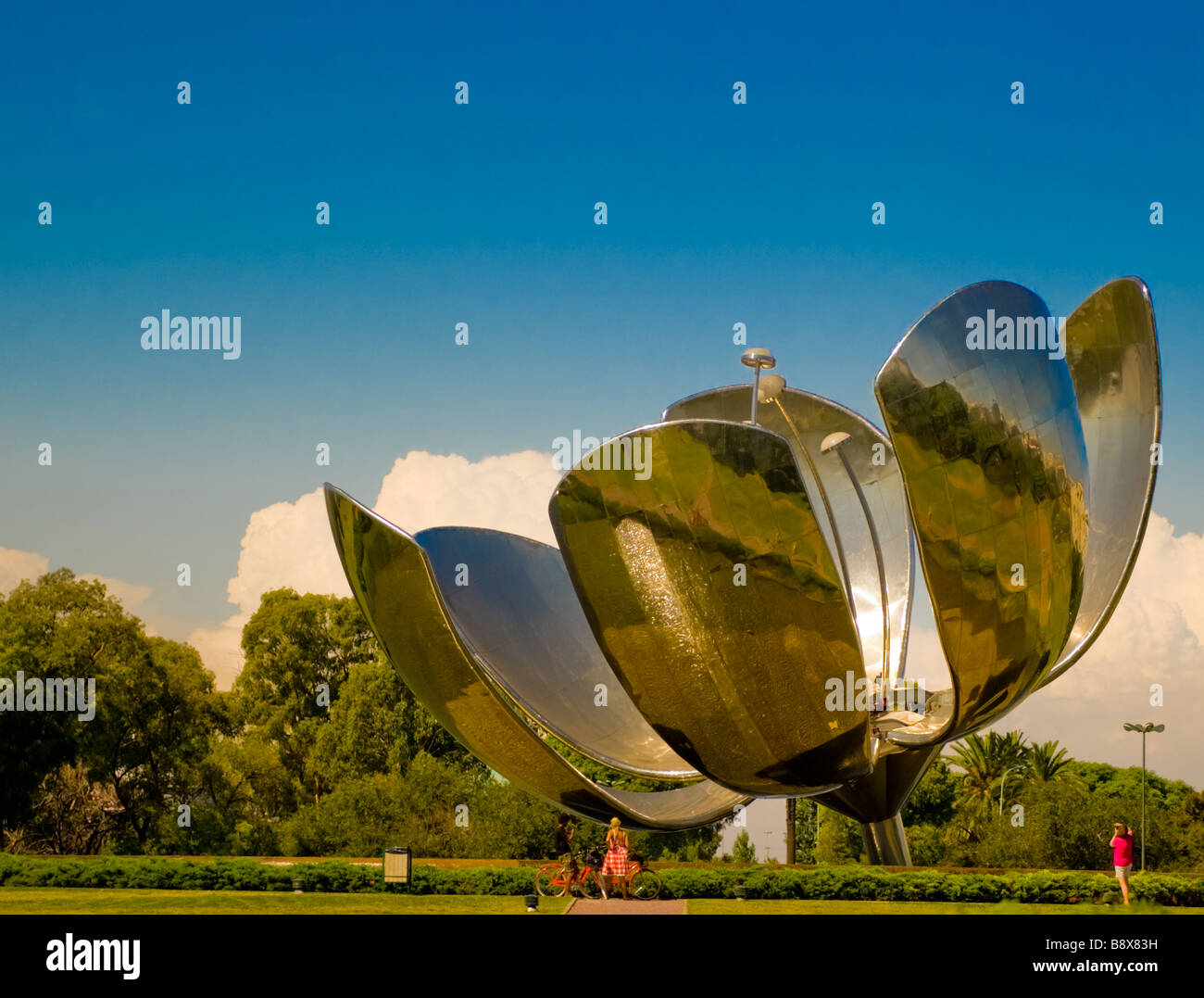 Flower shaped sculpture in the Plaza Naciones Unidas United Nations Plaza - Buenos Aires, Argentina Stock Photo