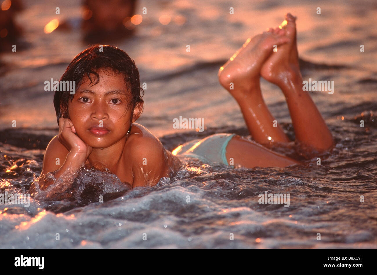 bali's girl on the beach Stock Photo