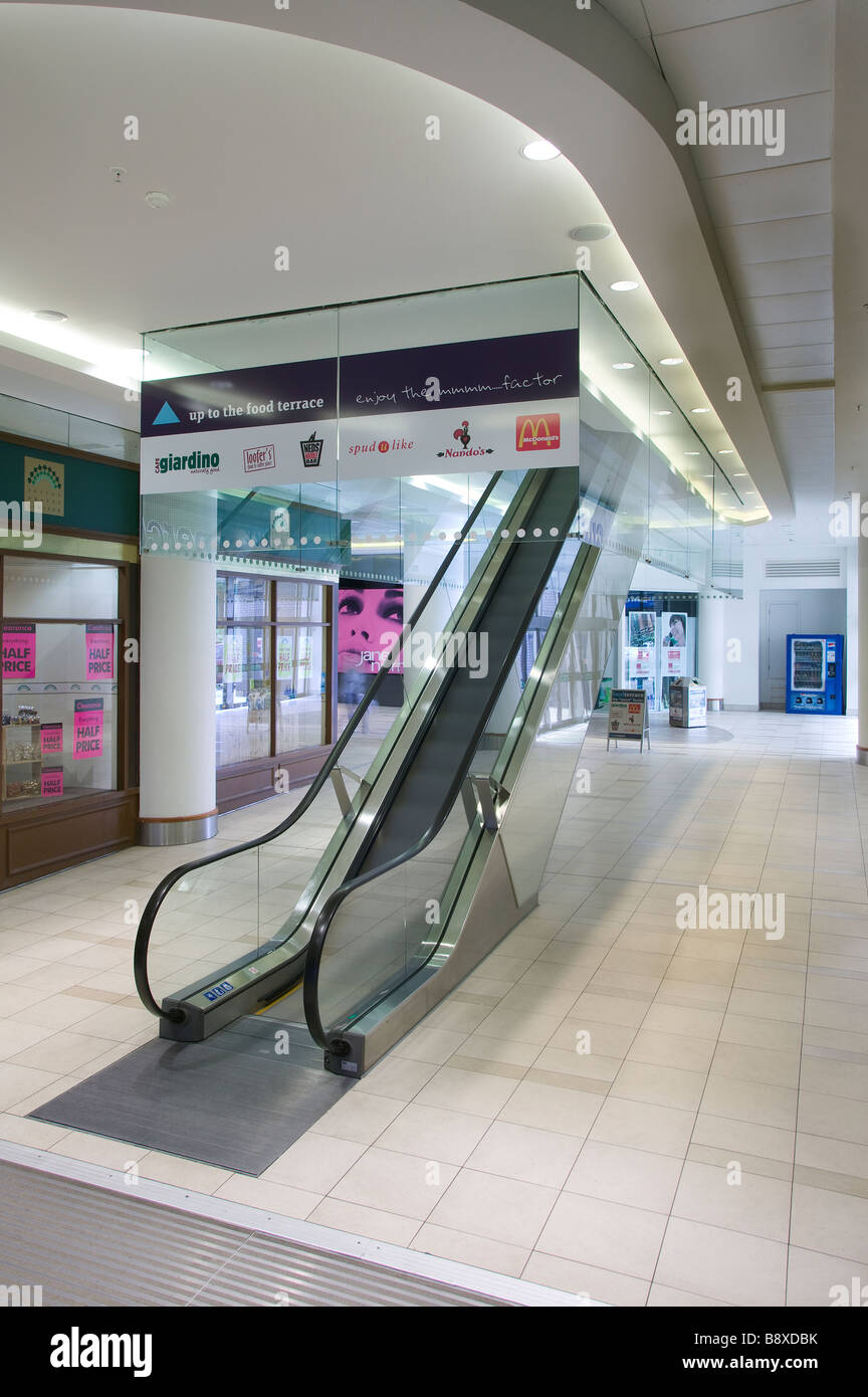 Escalator at Easgate shopping centre Basildon Stock Photo