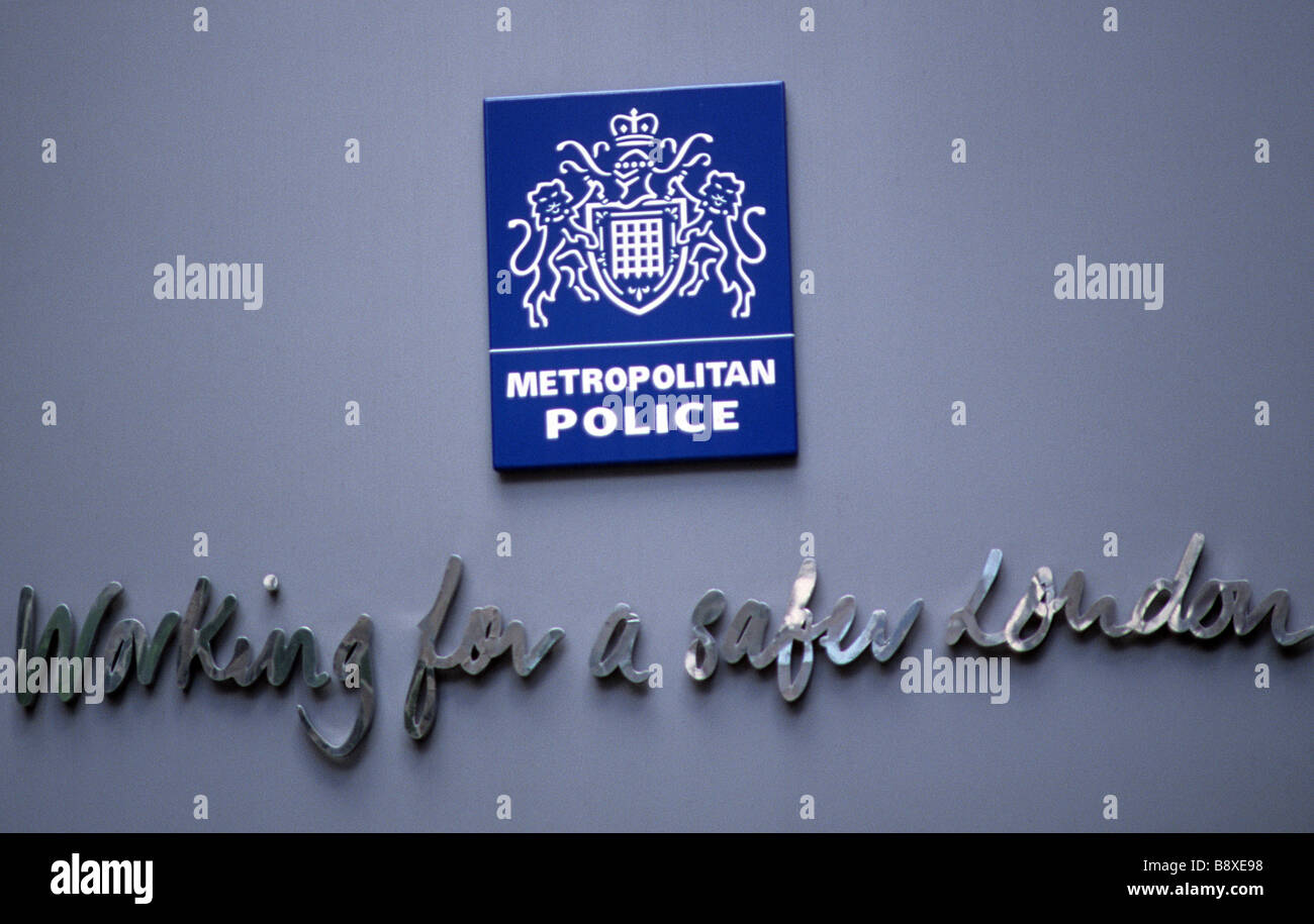 Metropolitan Police Coat of Arms and slogan, "Working for a Safer