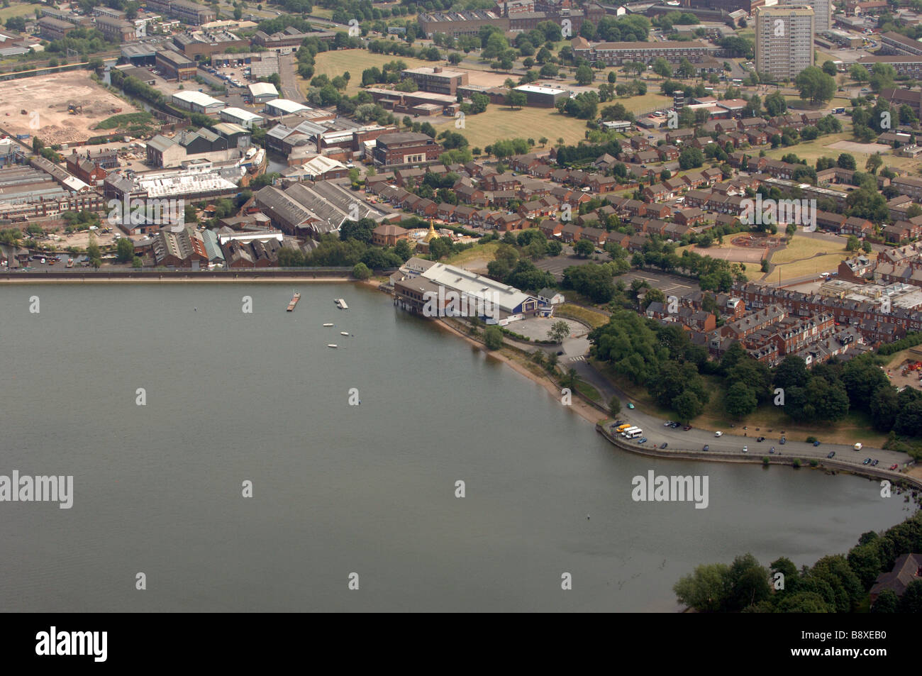 Aerial view of Edgbaston Reservoir Birmingham England Uk Stock Photo
